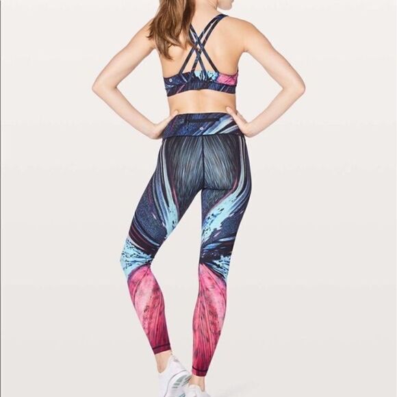 Lululemon Rare Speed Wunder Electrobeam Pattern Nulux Leggings C34 - Picture 3 of 13